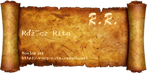 Rácz Rita névjegykártya