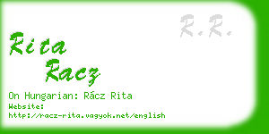 rita racz business card